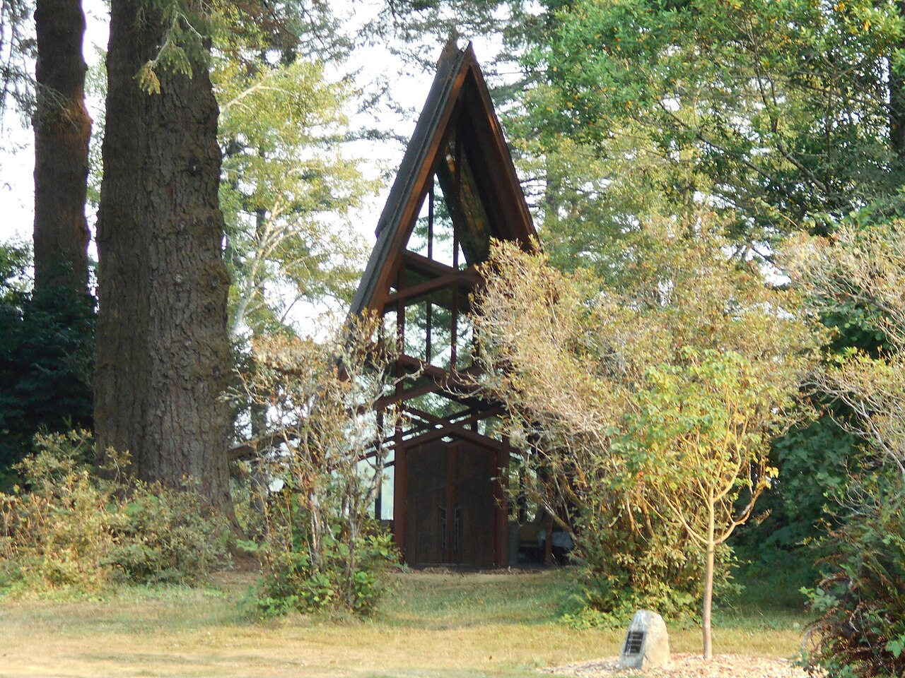Azalea State Natural Recreation Area Azalea State Natural Recreation Area A wooden A-frame structure nestled in the forest