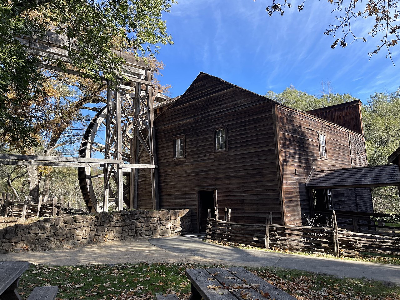 Bale Grist Mill State Historical Park showing the Mill Bale Grist Mill State Historical Park - A historic wooden mill with water wheel